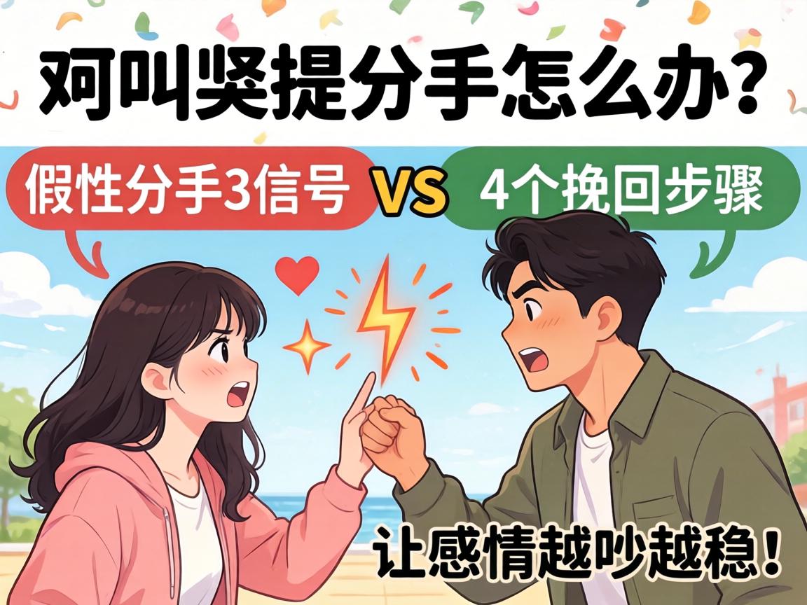 情侣吵架提分手怎么办？假性分手3信号vs4个挽回步骤，让感情越吵越稳！