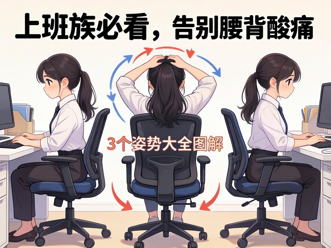 上班族必看！椅子上姿势大全图解，3个动作告别腰背酸痛？