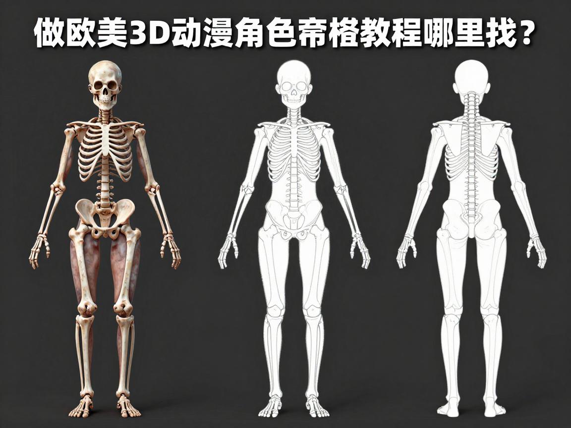 做欧美3D动漫角色骨骼绑定教程哪里找?_想画写实人体建模布线图难吗?-凯格尔/PC肌社区-P动