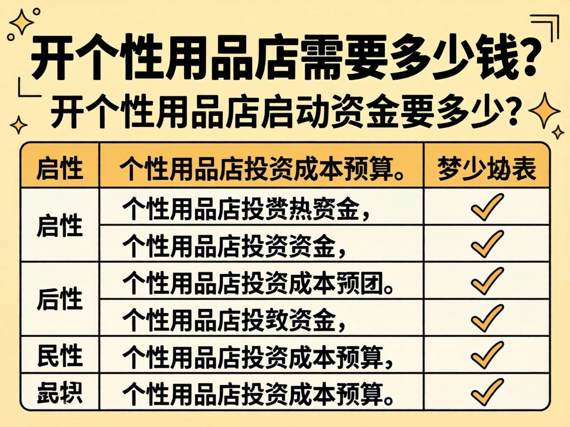 开个性用品店需要多少钱_开个性用品店启动资金要多少?个性用品店投资成本预算表? 开个性用品店需要多少钱_开个性用品店启动资金要多少?个性用品店投资成本预算表?