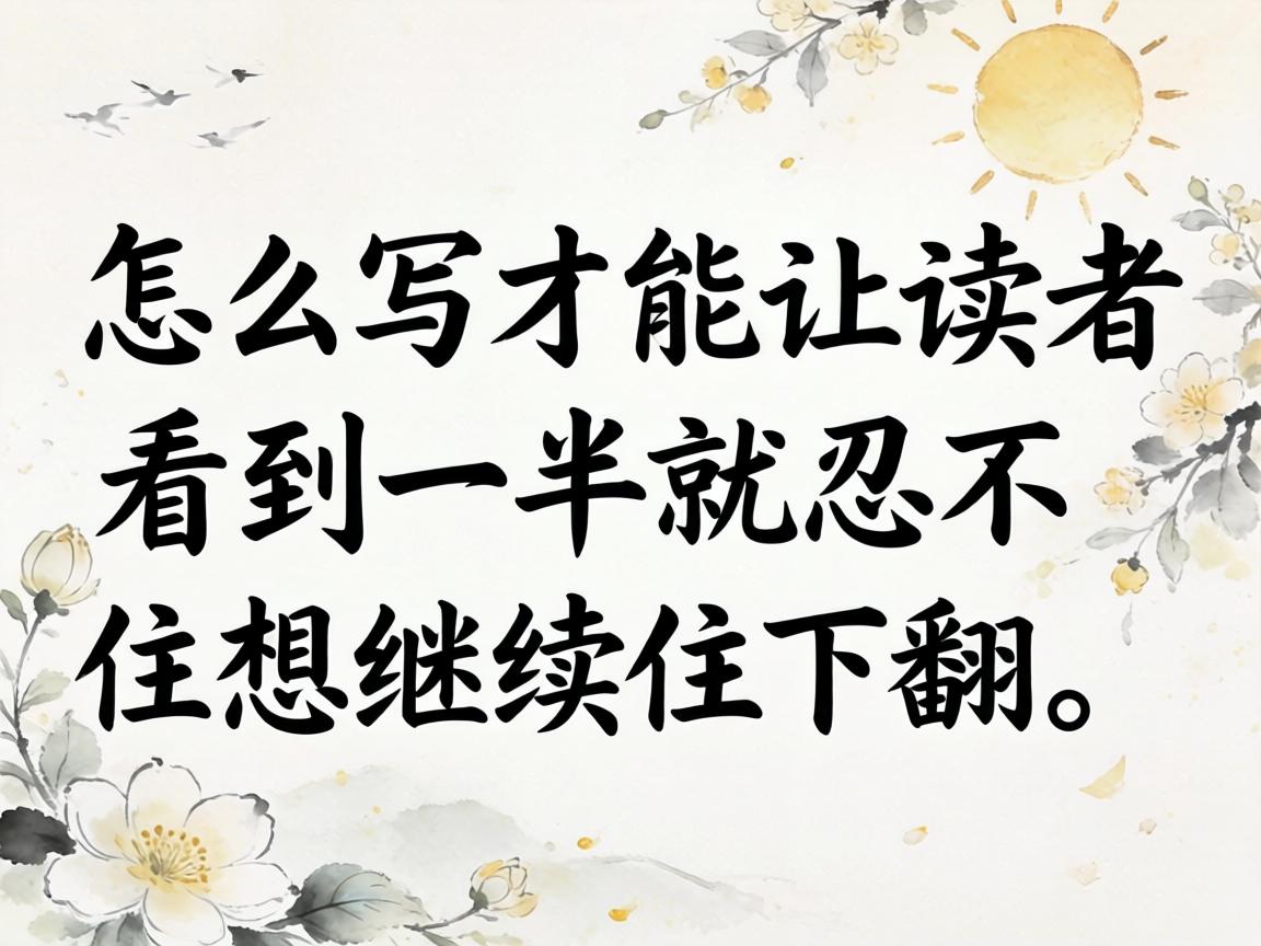 怎么写才能让读者看到一半就忍不住想继续往下翻? 怎么写才能让读者看到一半就忍不住想继续往下翻?